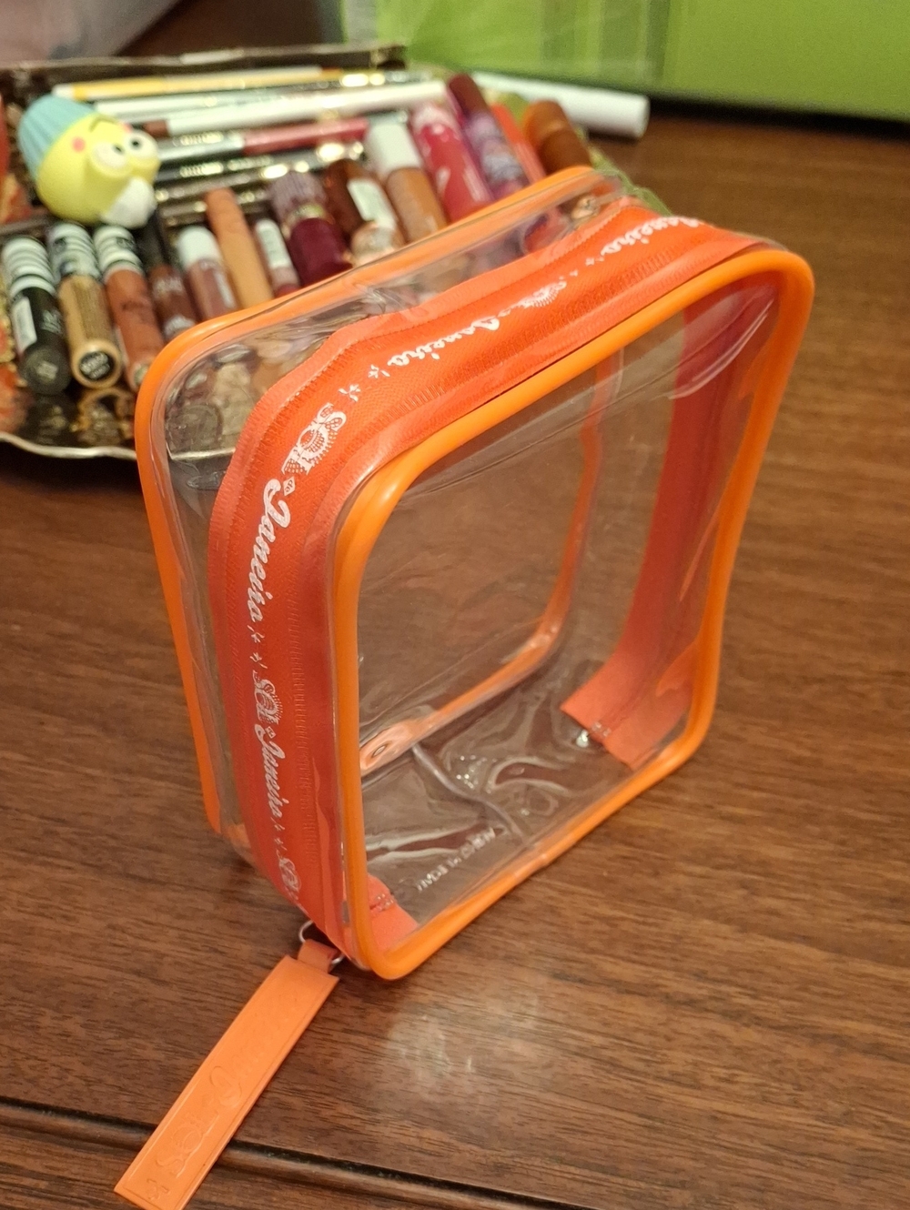 SOL de Janeiro Clear Pink Cosmetic Bag New Approx 5x4x3